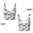 thumbnail image 5 of Haiem Tractor and Dumper Pattern Womens Sports Bra - U Neck Padded Low Impact Yoga Bra Workout Crop Top Gym Moisture-Wicking Workout Vest -X-Large, 5 of 9