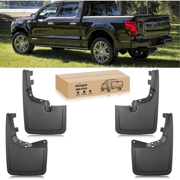 Nilight Mud Flaps for Ford F150 2021 2022 2023 2024 2025, No Drilling Precision Fit Exterior Accessories Heavy-Duty Splash Guards Protection, Front & Rear Set