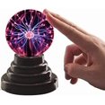 thumbnail image 2 of DEBGFS Plasma Ball Light 3" inch Battery-Operated Interactive Tesla Touch Lamp Lightning Effect Science Educational Gift, 2 of 5