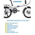 thumbnail image 3 of Kespor K7 Folding Bike Shimano 7 Speed Aluminum 20-inch Wheels Disc Brake with Rear Carry Rack, Front and Rear Fenders, 3 of 8