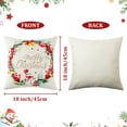 thumbnail image 5 of GlowSol Beige Christmas Throw Pillow Cover Winter Snowman Wreath Pattern Christmas Decoration Gift Square Cushion Cover for Sofa Chair, 18"x18", Set of 2, 5 of 7