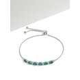 thumbnail image 3 of Forever Facets Lab Grown Diamond and Created Emerald Sterling Silver Bolo Bracelet, Adult Female, 3 of 8