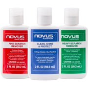 Novus Plastic Polish | Golf Cart Maintenance Kit | Includes NOVUS Plastic Polish #3#2#1-2 Ounces Each, 2 Buffing Pads, Backing Drill Attachment, 3 Wool Pad, 3 Disposable Wipes