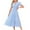 Blue, variant on GEWSEY Women's Summer Casual V Neck Ruffle Sleeve Smocked High Waist Long Dress with Pockets (Black, S)