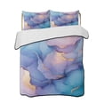 thumbnail image 2 of Blue Purple Pink King Size Down Alternative Comforter, Lightweight Comforter Quilt Bedding Set with Pillow Shams Luxury Marble Modern Abstract Art All Seasons Bed Comforter Duvet Insert 96"x106", 2 of 7