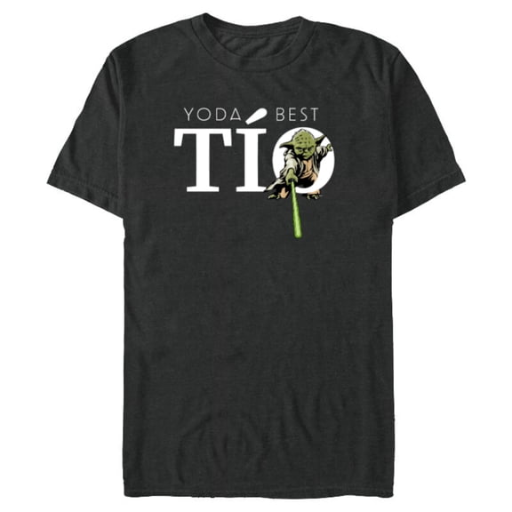 Star Wars Yoda Lightsaber Best Tío Birthday Día del Padre - Short Sleeve Blended T-Shirt for Adults - Customized-Dark Heather