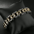 thumbnail image 3 of NICKSUN Mens Stainless Steel Motorcycle Biker Chain Heavy Bracelet Rock Link Wristband, 3 of 5