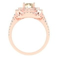 thumbnail image 4 of 1.8 ct Brilliant Round Cut Natural Morganite 18K Rose Gold Halo Solitaire with Accents Engagement Bridal Wedding Ring Band Set size 10, 4 of 7