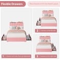 thumbnail image 7 of IdealHouse LED Full Size Bed Frame with Storage Headboard, Boucle Upholstered Platform Bed for Girls, 2 Drawers & Bookcase, No Box Spring Needed, Pink, 7 of 7