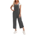 thumbnail image 1 of Women Jumpsuit With Pockets Sleeveless Wide Legs Plus Size Overalls, 1 of 7