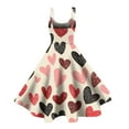 thumbnail image 4 of LWavelet 2026 Valentine's Heart Dress, Women's Love Rose Pattern Sleeveless Flowy A Line Sundresses Beige 2XL, 4 of 4