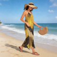 thumbnail image 2 of Women Dress Oversize Style Open-Back Design-Yellow Python Pattern Patterng, 2 of 6