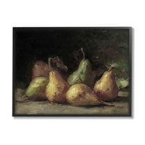 Classic Pears Still Life Food & Beverage Painting Black Framed Art Print Wall Art