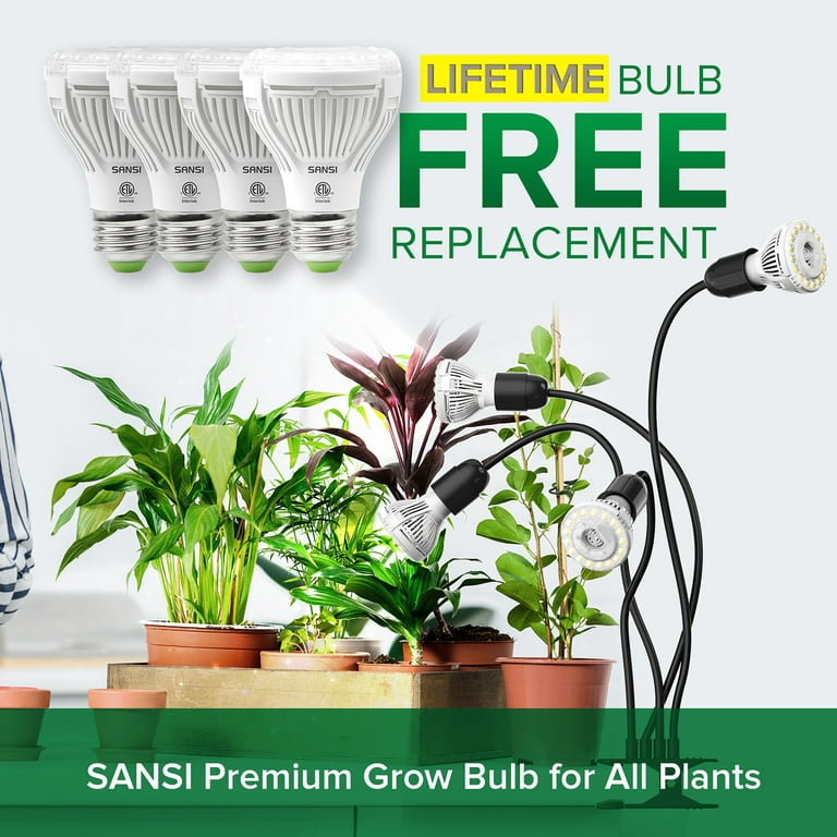 SANSI 40W LED Grow Light Bulb, Full Spectrum Black Clip-on Plant Grow Light  for Indoor Plant 