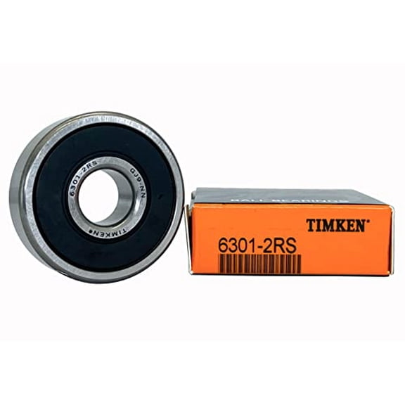 2PACK TIMKEN 6301-2RS Double Rubber Seal Bearings 12x37x12mm, Pre-Lubricated and Stable Performance and Cost Effective, Deep Groove Ball Bearings