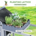 thumbnail image 3 of 80" Outdoor Wood Chicken Coop, 2-Tier Hen House with Openable PVC Roof & Planter Box, Nesting Box, Run, and Easy-Clean Tray, Backyard Patio Poultry Habitat, Gray, 3 of 11