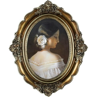 Daimix 5x7 Vintage Oval Picture Frame Light Purple - Glass Front Antique Tabletop Or Wall Photo Frame