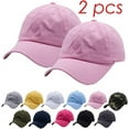 thumbnail image 4 of Zhuge Juego de 2 gorras deportivas ajustadas Baceball, color rosa, 4 of 4