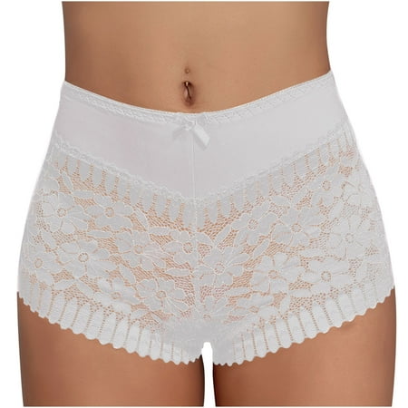 Bigersell Womens Thong Underwear Clearance Seamless Cotton Underwear Women Period Panty Style P-1434 Spandex Thong Panties G String Thongs Ladies Briefs High Waist Women s Panties White S