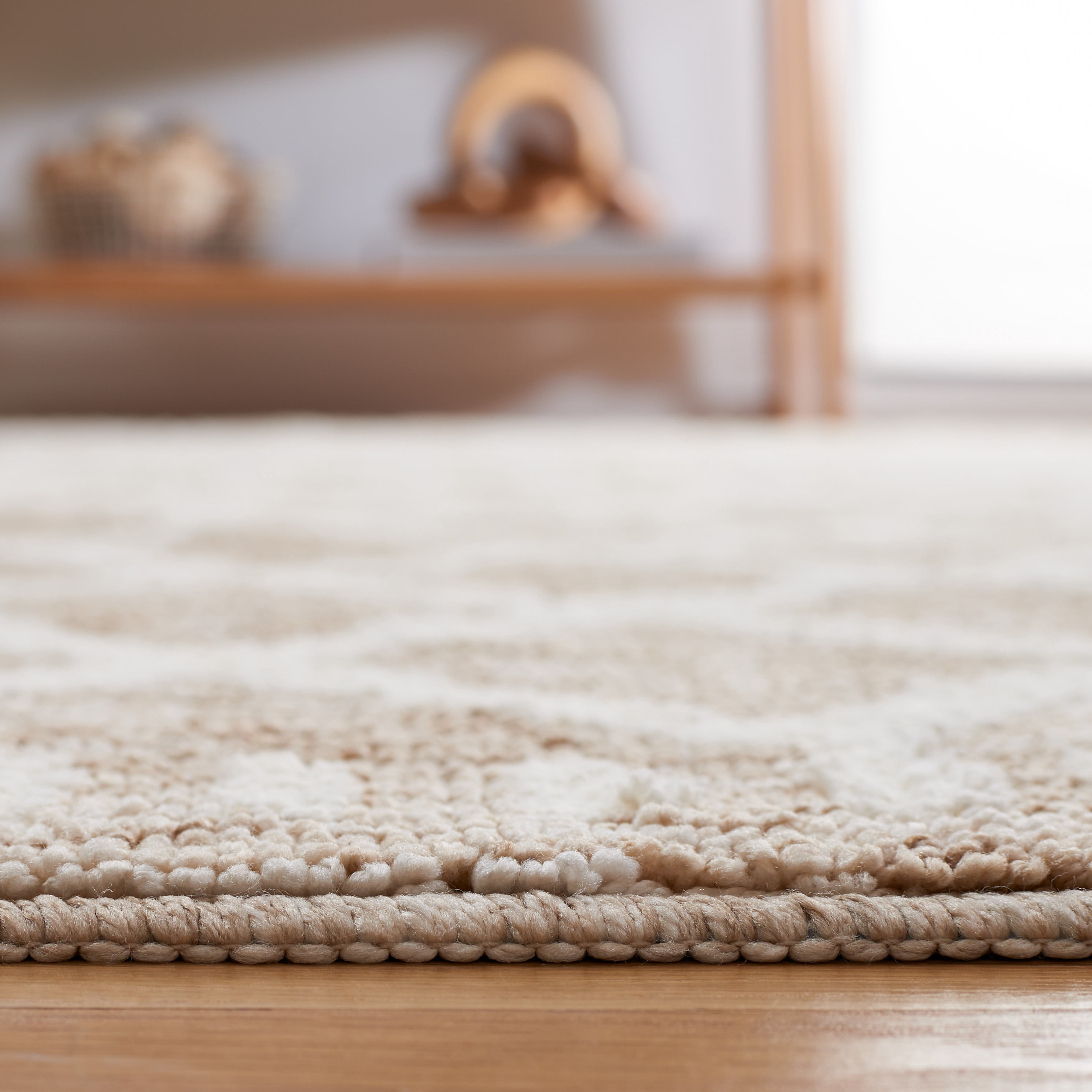 Safavieh Easy Care Dilara Cross Polyester Machine Washable Area Rug, Beige/Ivory, 5' x 8'
