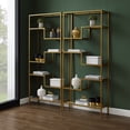 thumbnail image 2 of Crosley Furniture Sloane Art Deco Glass Metal Etagere in Gold (Set of 2), 2 of 7