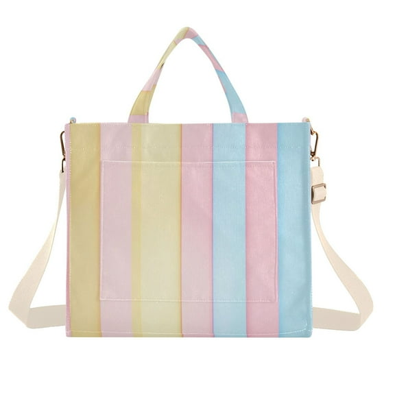Corduroy Tote Bag for Women Shoulder Handbags Fashion Ladies Purses Satchel Messenger Bags Stripe Background S