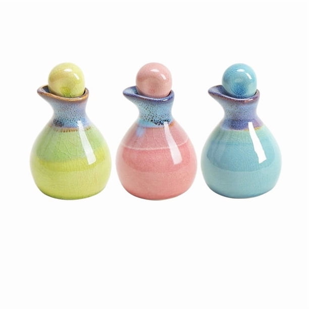 Juego de botellas de aceite esencial de cerámica, paquete de 3, bote de aceite elegante y duradero for aromaterapia y decoración del hogar