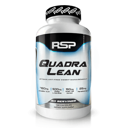 New RSP QuadraLean 100% Stimulant Free Weight Loss Supplement with CLA, L-Carnitine, Green Tea Leaf Extract and Grains of Paradise, 50 Servings