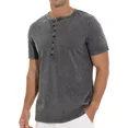 thumbnail image 4 of Playera Henley Casual Retro Manga Corta Para Hombre Algodón, 4 of 6