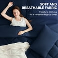 thumbnail image 6 of BDEUS King Comforter Set 5 Pieces,Comforter Set,Bed in a Bag, Bedding Set with Comforter,Fitted Sheet,Flat Sheet,Pillowcase, All Season,Dark blue, 6 of 10