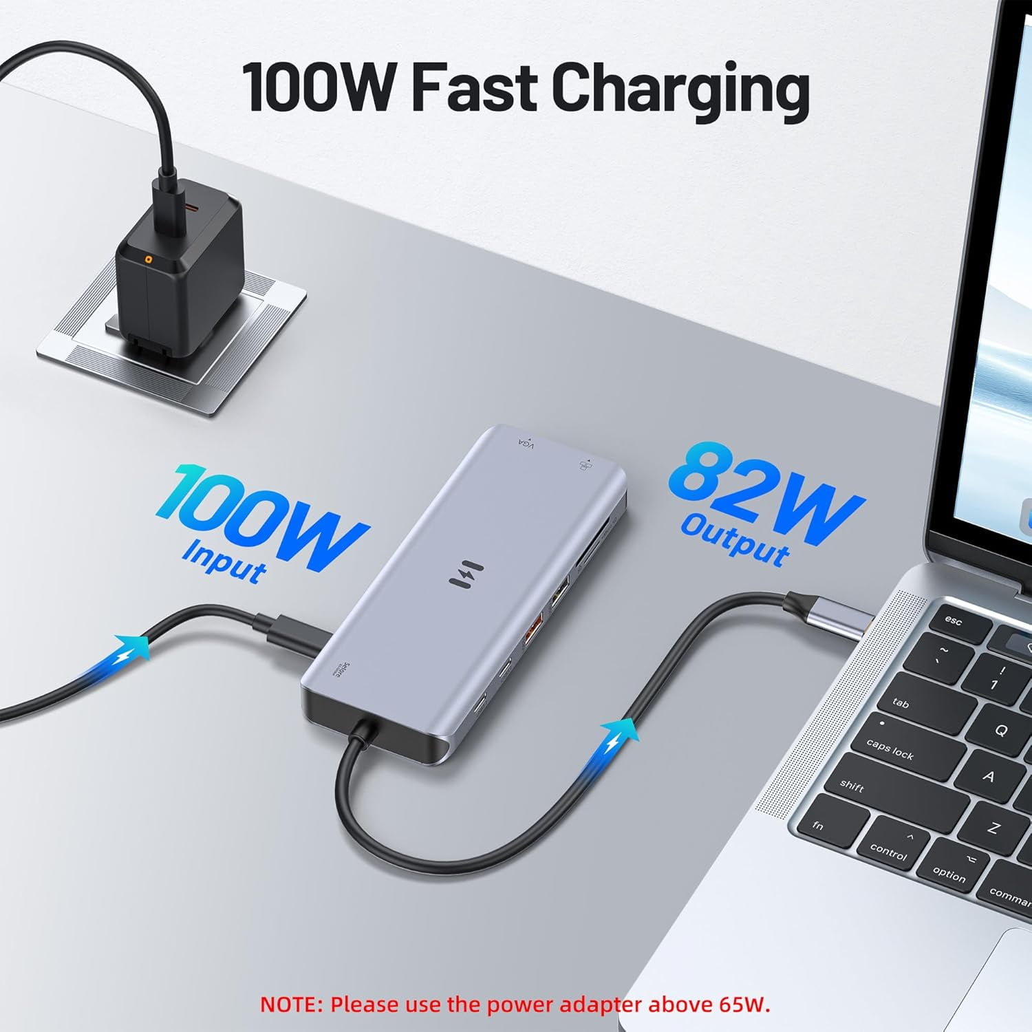 Selore USB-C Triple Display Docking Station, 15-in-1 Laptop Hub with Dual HDMI, 8K DP, VGA, 10Gbps Data Transfer, PD Charging, Compatible with Windows/Mac