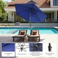thumbnail image 5 of CROWN SHADES 9 Ft Patio Umbrella with Auto-Tilt & Olefin Fabric Patented 45° Edge Connection Windproof Outdoor Umbrella Blue, 5 of 8
