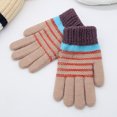 thumbnail image 2 of Coerni Kids Ski Mittens Winter Keep Warm Knitting Windproof Golves Outdoor Stripe Print Riding Mittens Kids Snow Gloves Toddler Glove, 2 of 4