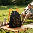 thumbnail image 4 of Fmbmuo Waterproof Drawstring Gym Backpack , Outdoor Durable Adjustable String Bag , For Women Men Traveling Business Hiking Casual Gym, 4 of 5