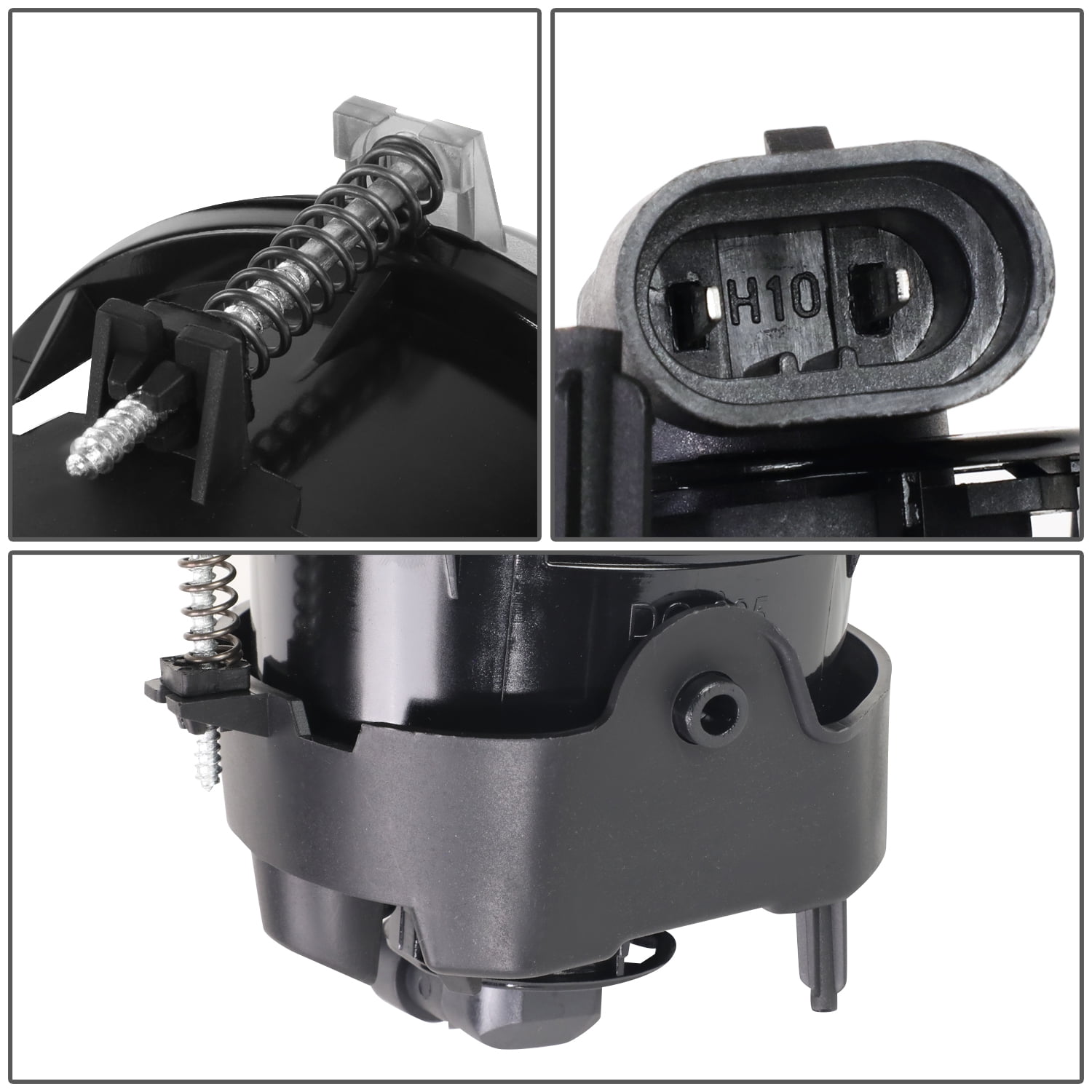 For 2005 to 2010 Dodge Jeep Chrysler Pair of Clear Lens Halogen Front Driving Fog Lights Lamps with Switch 06 07 08 09