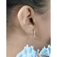 thumbnail image 2 of Dazzlingrock Collection 0.15 CT Round Lab Grown White Diamond J Shape Hoop Earrings, 14K Yellow Gold, 2 of 4