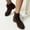 Brown, variant on OKBOP Women's Low-Heeled Mid Calf Boots-Fashion Winter Women Boots Ankle Walking Shoes Women Cowboy Warm Christmas Womens Boots