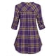 thumbnail image 2 of Bolsillos de talla grande Roll Up Sleeve Plaid Shirt Rosegal Blusas Tallas Grandes, 2 of 5