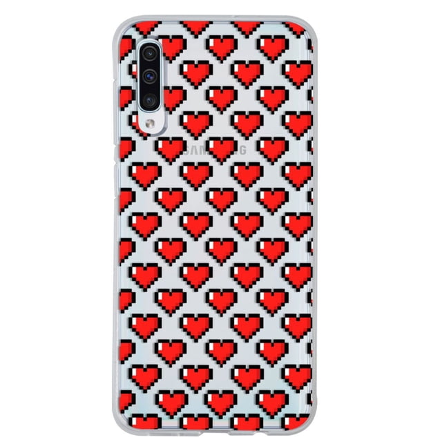 Funda Para Galaxy A30S Corazones Pixel, Uso Rudo, InstaCase Protector para Galaxy A30S Antigolpes, Case Corazones Pixel