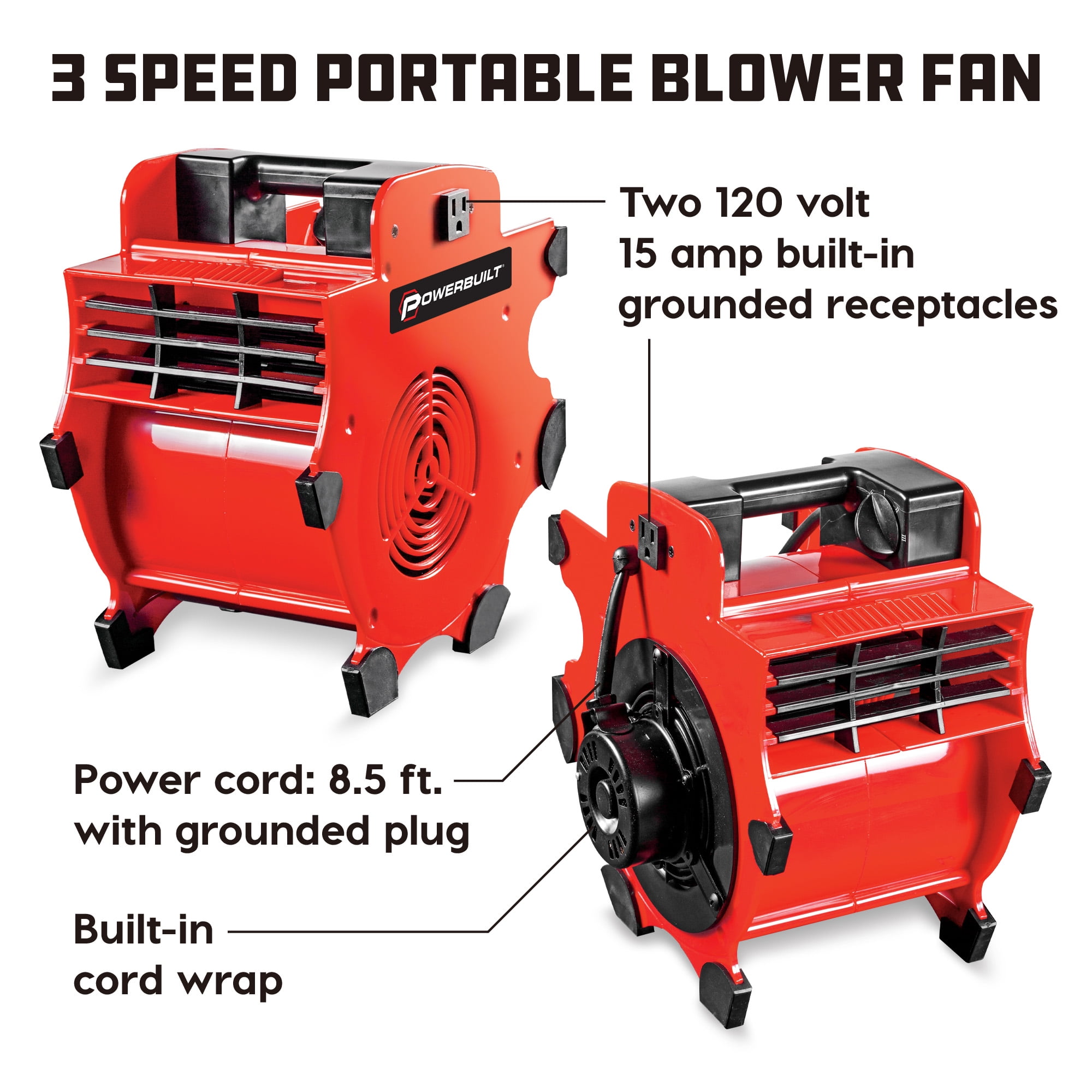 Powerbuilt 3 Speed Portable Blower Dryer Fan - 642259