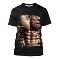 thumbnail image 5 of ZCFZJW Summer T-Shirts for Men Big and Tall 3D Fake Muscle Pattern Graphic Short Sleeve Crew Neck Workout T Shirt Loose Fit Soft Cotton Pullover Tops Black M, 5 of 6
