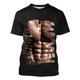 thumbnail image 5 of Camisetas de Manga Larga de los Hombres Casual Muscle Print Graphic Tee, Camiseta de Cuello de Tripulación de Manga Corta para las Vacaciones Diarias, 5 of 9