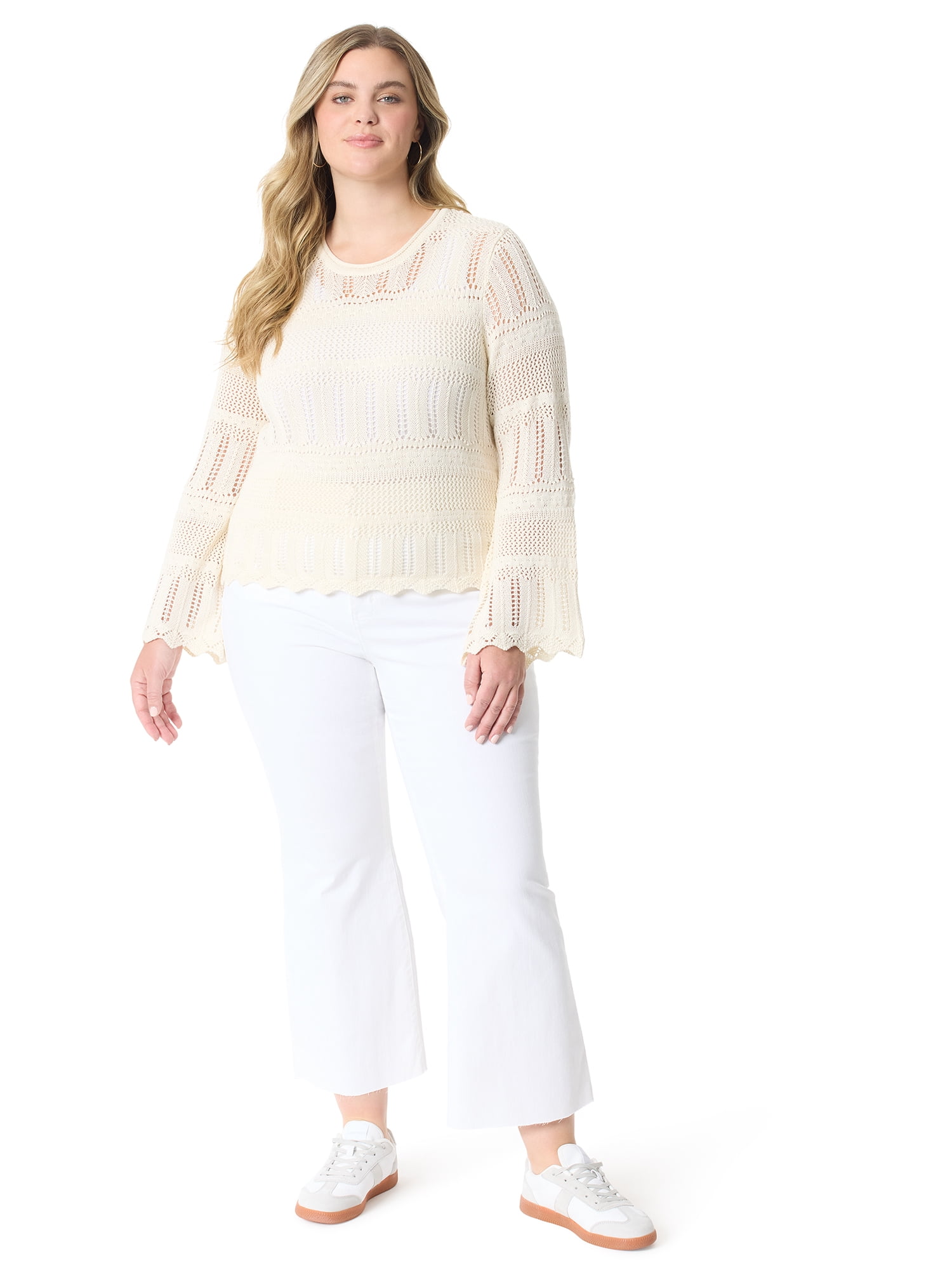 Jessica Simpson Women's and Women's Plus Pointelle Pullover, Sizes XS-5X