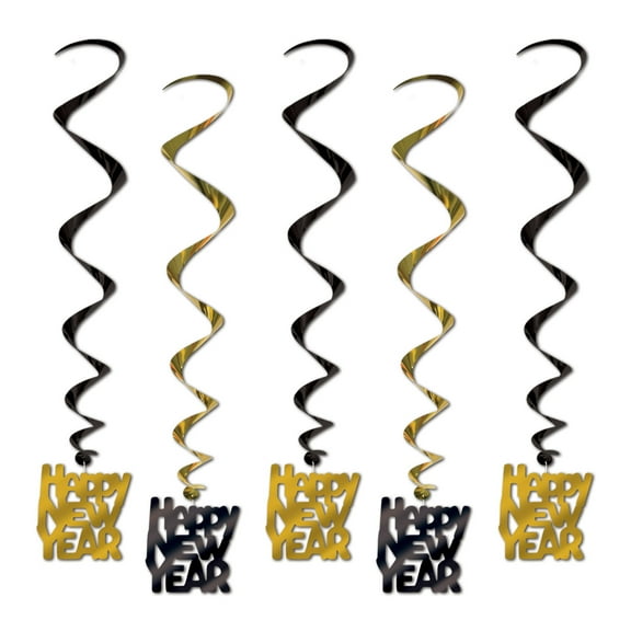 Happy New Year Whirls, 33", (10/Pkg)
