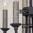 thumbnail image 2 of Kira Home Ballard 21" 4-Light Farmhouse Pendant Light, Gray Oak Wood Style + Sandblasted Black Finish, 2 of 7