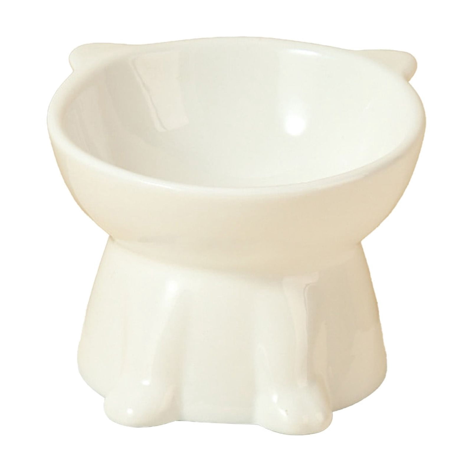 Cat Food Bowl Ceramic | Raised Elevated Design | Wide Shallow Dish | Large Capacity 250ml | Prevents Whisker Fatigue | Stable Non-Tip Base | Multicolor | Easy Clean | 13x10.5cm | 1 Piece