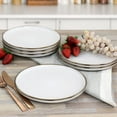 thumbnail image 6 of Elama Arthur 6 Piece Stoneware Salad Plate Set in Matt White with Gold Rim, 6 of 6
