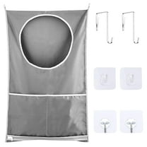Kabuer Hanging Laundry Hamper Bag with Adjustable Stainless Steel Door Hooks and Suction Cup Hooks