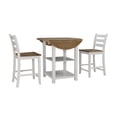 thumbnail image 3 of Linon Cain 3 Pce Counter Set with 2 Shelves in Brown Top/Light Gray Wood Base, 3 of 8