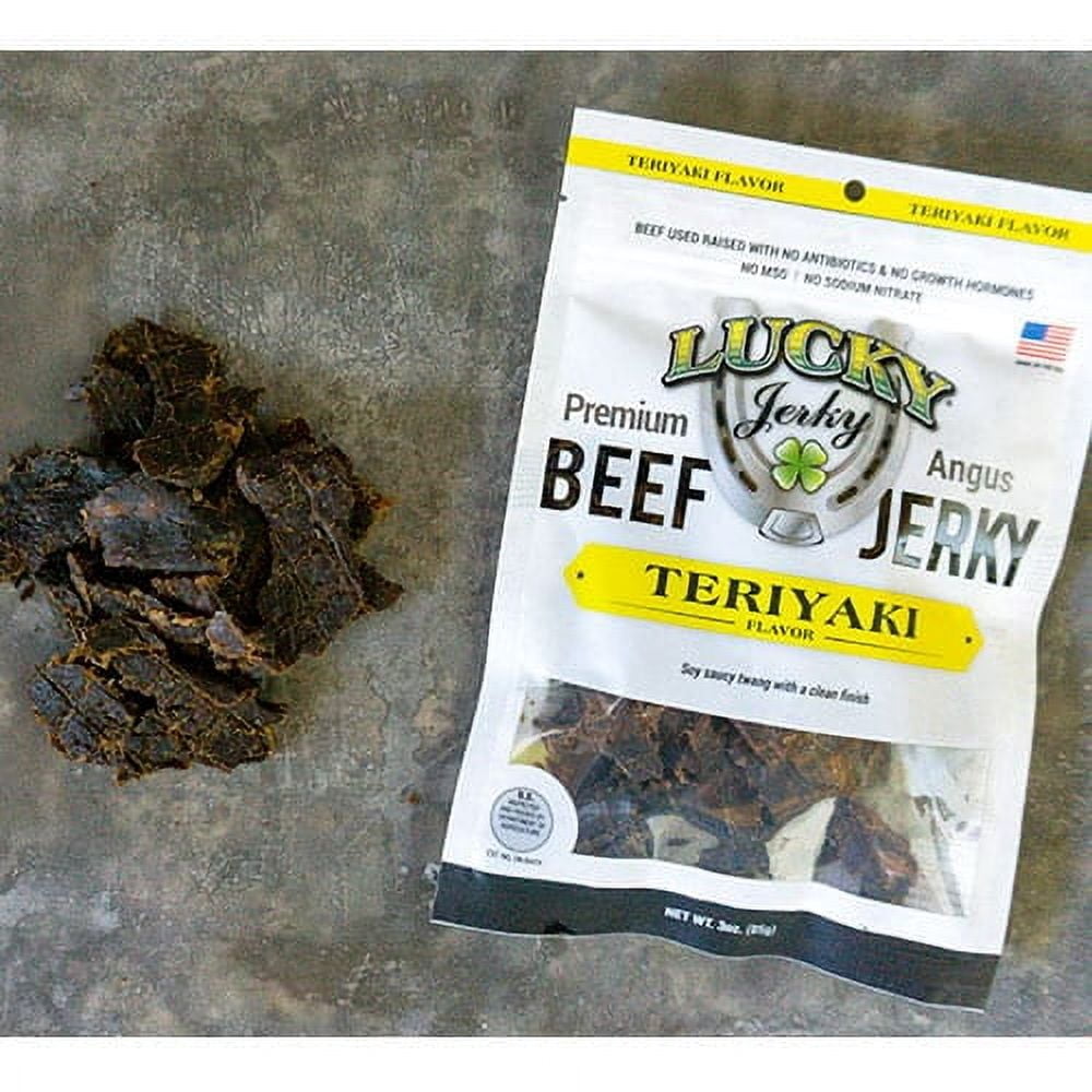 Lucky Beef Jerky Teriyaki Flavor, High Protein, 8-Pack, 1.5 oz